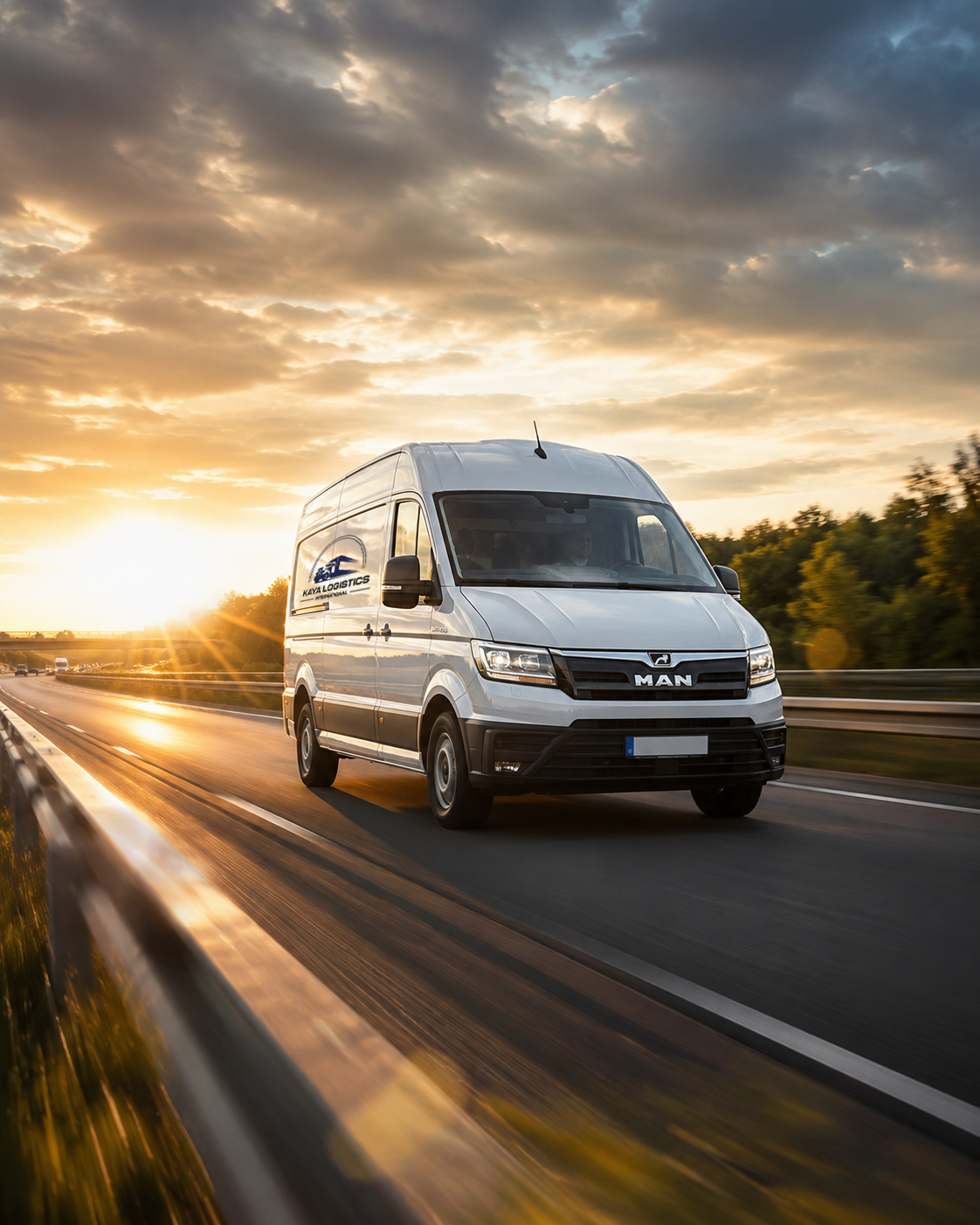 Express van on the A7 near Hamburg