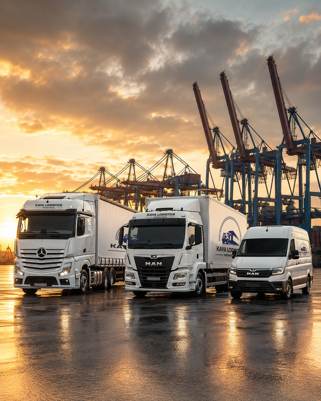 Truck fleet at the Port of Hamburg – transport services by Kaya Transport